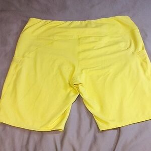 Active USA Bright Yellow Women's Bike Shorts Size XL
